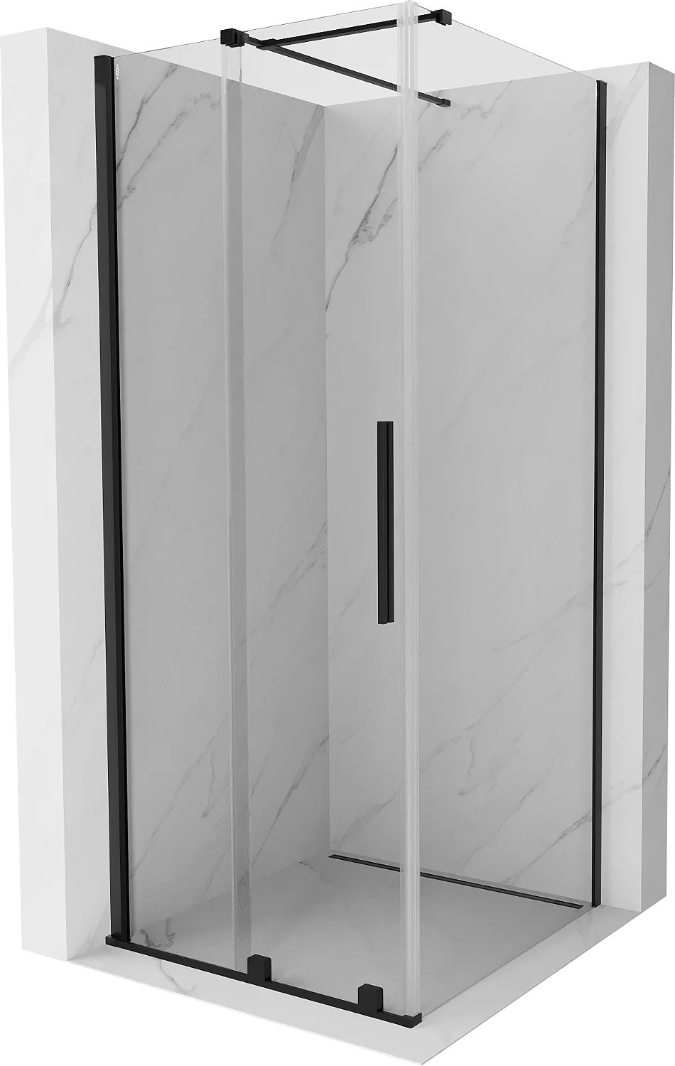 Mexen Velar kabina prysznicowa rozsuwana 90x90 cm, transparent, czarna - 871-090-090-01-70