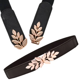 Elegancki damski pasek do sukienki elastyczny modny klasyczny wąski listki - Paski Elegancki damski pasek do sukienki elastyczny modny klasyczny wąski listki - Paski - miniaturka - grafika 1