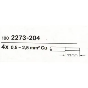 Szybkozłączka 4x0,5-2,5mm2 do puszek instalacyjnych na drut Cu - WAGO 1 sztuka 100 sztuk - Kostki, złączki, wtyczki - miniaturka - grafika 4