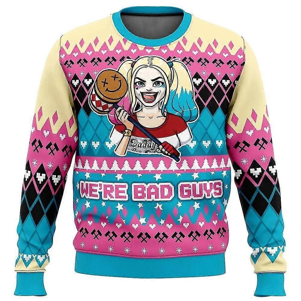 Bluza 3d I Top Odzież Jesienna I Zimowa Ha Ha Ha Happy Christmas Joker Świąteczny Sweter Prezent Święty Mikołaj Sweter Męski L EL1121