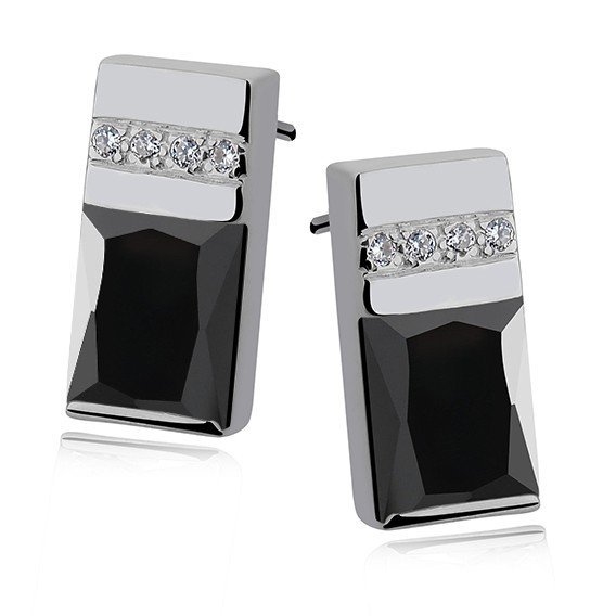 ankabizuteria.pl Komplet biżuteria srebrna z czarną cyrkonią