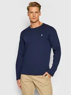 Koszulki męskie - Polo Ralph Lauren Longsleeve Sle 714844759002 Granatowy Regular Fit - miniaturka - grafika 1