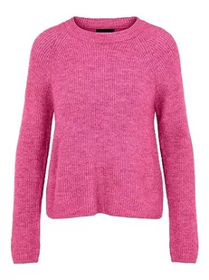 Bestseller A/S Damski sweter Pcellen Ls O-Neck Knit Noos Bc, Shocking Pink, M - Swetry damskie - miniaturka - grafika 1