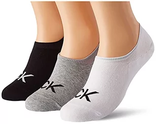 Skarpetki męskie - Calvin Klein Męskie skarpety męskie Footie Calvin Klein Logo Liner Socks 3 Pack, Szary melan? (Mid Grey), rozmiar uniwersalny - grafika 1