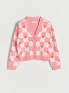 Swetry dla dziewczynek - Reserved - Wzorzysty kardigan - wielobarwny - miniaturka - grafika 1