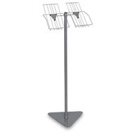 Systemy ekspozycyjne i znaki informacyjne - Stojak na ulotki 2xA4, kieszeń druciana, szaro-srebrny - miniaturka - grafika 1