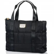 Torebki damskie - Torebka MONNARI Torba SHOPPER Duża Sportowa PREMIUM WOODOPORNA Czarna - miniaturka - grafika 1