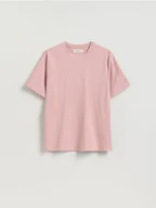 Koszulki męskie - Reserved - T-shirt regular z bawełny - jasnofioletowy - miniaturka - grafika 1