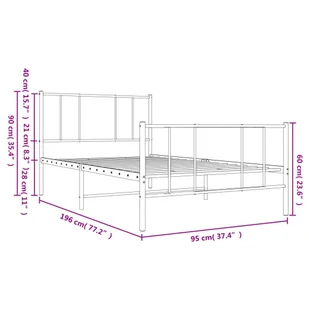 Metalowa rama łóżka z wezgłowiem i zanóżkiem, biała, 90x190 cm Lumarko! - Łóżka - miniaturka - grafika 11