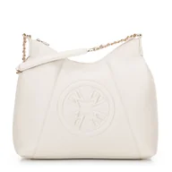 Torebki damskie - Damska shopperka z imitacji skóry kremowa - miniaturka - grafika 1