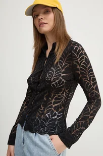 Desigual koszula SAGA damska kolor czarny regular z kołnierzykiem klasycznym 24WWBW13 - Koszule damskie - miniaturka - grafika 1