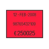 Cenówki - 37 x 28 etykiet, 24 sztuki, czerwony fluorescencyjny - miniaturka - grafika 1