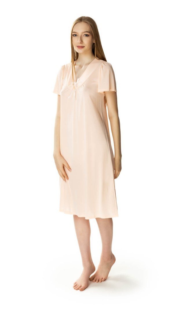 Piękna damska koszula nocna Consuela : Kolor - Łososiowy, Rozmiar - 40