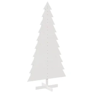 vidaXL Drewniana choinka do udekorowania, biała, 180 cm, sosnowa - Choinki - miniaturka - grafika 1