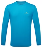 Koszulki sportowe męskie - RONHILL koszulka biegowa męska TECH L/S TEE niebieska - miniaturka - grafika 1