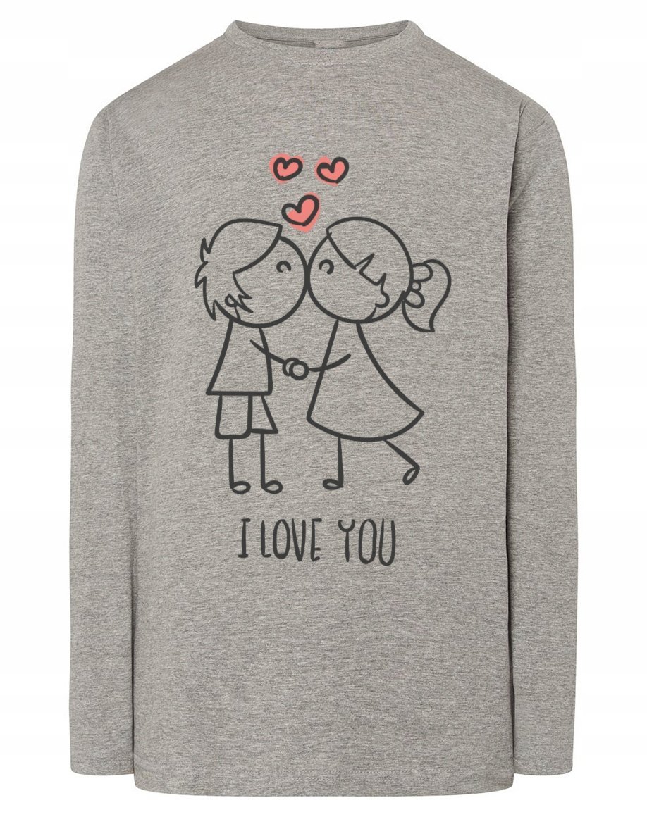 Walentynki Longsleeve męski nadruk Para Miłość M