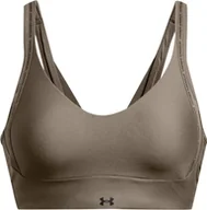 Bielizna sportowa damska - Under Armour Stanik treningowy Under Armour UA Infinity Low 2.0 Strap Bra Brązowy L - miniaturka - grafika 1