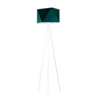 Lampy stojące - Lysne Lampa podłogowa KANTON stelaż biały abażur zieleń butelkowa 88895010 - miniaturka - grafika 1