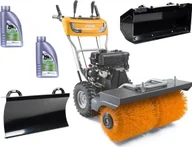 Zamiatarki - Stiga Zamiatarka SWS 800 GE Spalinowa z napędem i elektrycznym rozrusznikiem + Pojemnik + Lemiesz + 2x Olej silnikowy - miniaturka - grafika 1