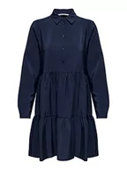 Sukienki - ONLY Damska sukienka Onlsandy Life L/S Shirt Dress Noos Ptm, niebieski (Evening Blue), XXS - miniaturka - grafika 1