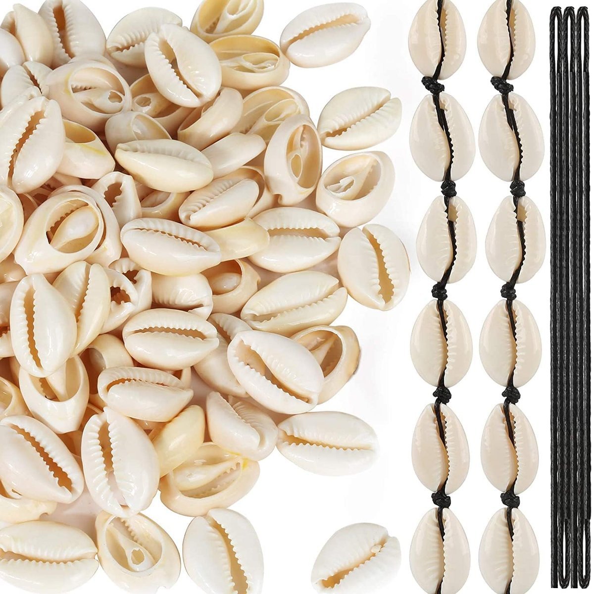 100 Sztuk Ozdobne Muszle Koraliki Naturalne Powłoki Koraliki Z Naturalnej Muszli Z Otworem Na Wisiorki, Rzemiosło, Dekoracja Lub Produkcja Biżuterii