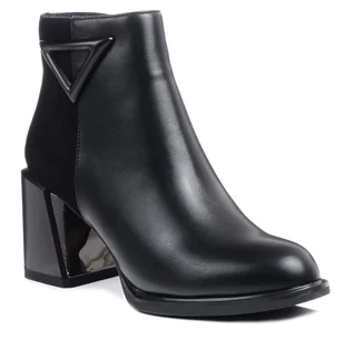 Botki damskie ocieplane na obcasie za kostkę czarne DiA CR8171-37 - Botki damskie - miniaturka - grafika 1