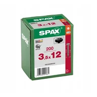 Wkręty - Wkręty do drewna SPAX 3,5x12mm,pełny gwint, łeb talerzowy, czarne 200szt. - miniaturka - grafika 1
