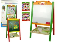 Dom i ogród - Drewniana tablica mag. 2w1 z pisakiem cyfry litery - miniaturka - grafika 1