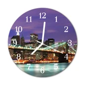 Naklejki na drzwi i meble - Zegar ścienny okrągły Panoramę mostu - miniaturka - grafika 1