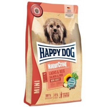 Happy Dog NaturCroq Mini Adult, łosośi ryż - 0,8 kg