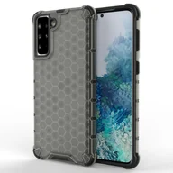 Etui i futerały do telefonów - Honeycomb etui pancerny pokrowiec z żelową ramką Samsung Galaxy S21+ 5G (S21 Plus 5G) czarny - miniaturka - grafika 1