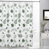 Zasłony - Galicja Zasłona prysznicowa PEVA w liście 180x180 cm - miniaturka - grafika 1