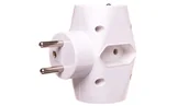 Gniazdka elektryczne - Rozgałęźnik wtyczkowy 2-gniazda z/u + 1-gniazdo Euro biały E2007 P0023 - miniaturka - grafika 1