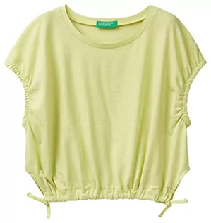 Koszulki dla dziewczynek - United Colors of Benetton Koszulka dziewczęca z krótkim rękawem, Giallo Lime 079, XL - grafika 1