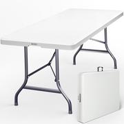 Stoły ogrodowe - Stół składany Biały Plastikowy 183x76cm Składany - miniaturka - grafika 1