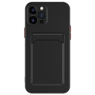 Etui i futerały do telefonów - Ochronne etui na telefon komórkowy iPhone 12 13 14 15 Plus Pro Max Etui na kartę, kolor: czarny, wybierz model: Apple iPhone 12 Pro Max - miniaturka - grafika 1