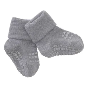 GoBabyGo antypoślizgowe skarpetki do nauki chodzenia WOOL Grey Melange 6 m+ - Skarpetki dla dzieci - miniaturka - grafika 1