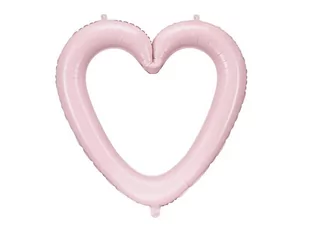 Balon foliowy serce ramka jasno różowy 86x83.5cm - PartyDeco - Balony i akcesoria - miniaturka - grafika 1