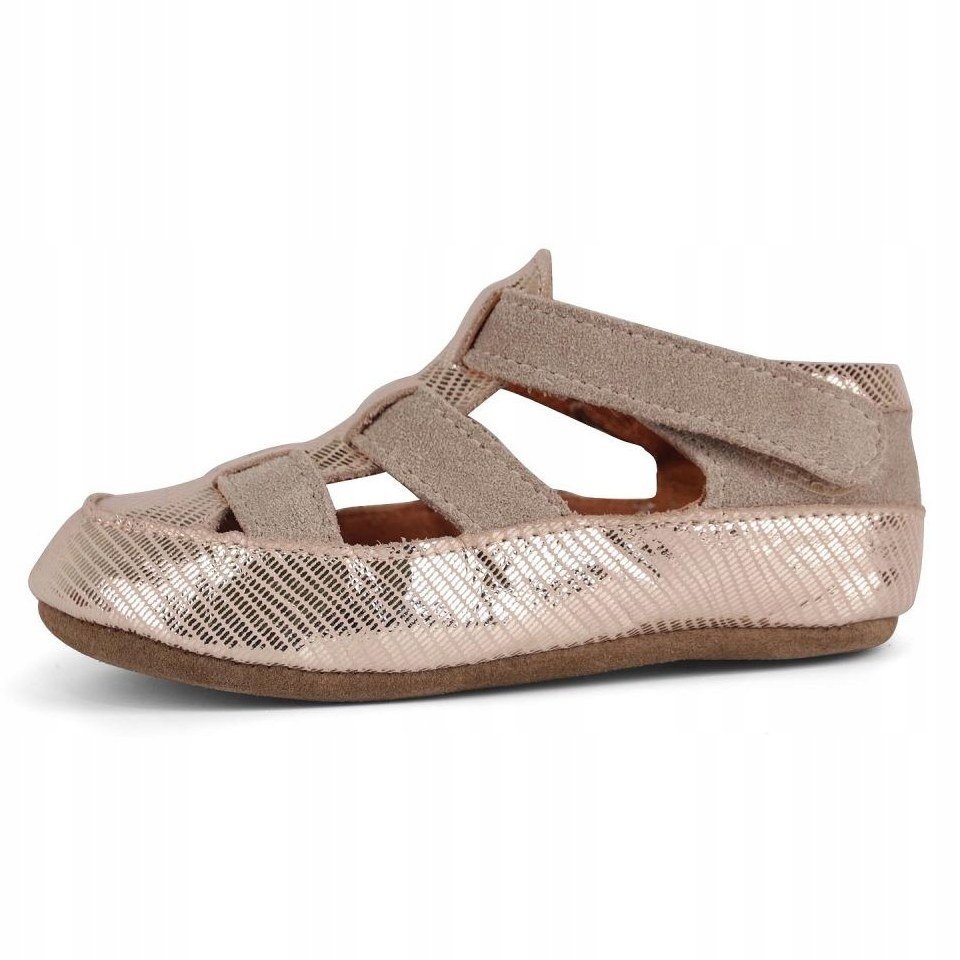 Kapcie dziecięce Isla OBEX barefoot rozmiar 27 skórzane złote rzepy sandały