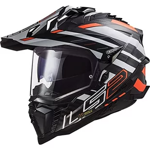 LS2, Kask cross motocykl Explorer Edge czarny fluo pomarańczowy 06, S - Kaski motocyklowe - miniaturka - grafika 1