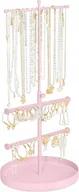 Biżuteria - akcesoria - Organizer na biżuterie stojak na kolczyki wisiorki składany 45cm różowy - miniaturka - grafika 1