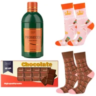 Skarpetki damskie - Zestaw 2x Skarpetki damskie kolorowe SOXO Prosecco i czekolada - miniaturka - grafika 1