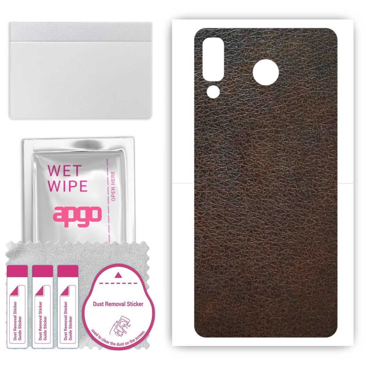 Folia naklejka skórka strukturalna na TYŁ do Samsung Galaxy A8 Star (A9 Star) - Skóra Brązowa - apgo SKINS