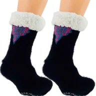 Skarpetki męskie - CIEPŁE MĘSKIE SKARPETY KAPCIE GÓRALSKIE ANTYPOŚLIZGOWE MIŚ CZARNE 41-46 - miniaturka - grafika 1