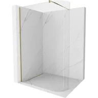 Ścianki i drzwi prysznicowe - Mexen Kioto ścianka prysznicowa zaokrąglona 80 x 200 cm, transparent 8 mm, złota - miniaturka - grafika 1