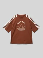 Koszulki dla chłopców - T-shirt z nadrukiem z logo - miniaturka - grafika 1