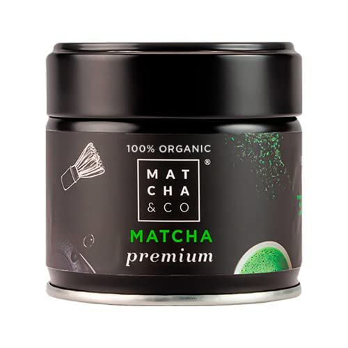 Premium organiczna zielona herbata matcha w proszku (30 g) Zielona herbata w proszku z Japonii Organiczna herbata matcha klasy ceremonialnej Matcha & CO (30 g)