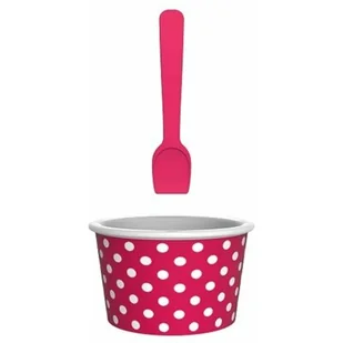 ZakDesigns Miseczka na lody z łyżeczką ZAKDESIGNS, różowa, 8 cm - Inne naczynia kuchenne - miniaturka - grafika 1