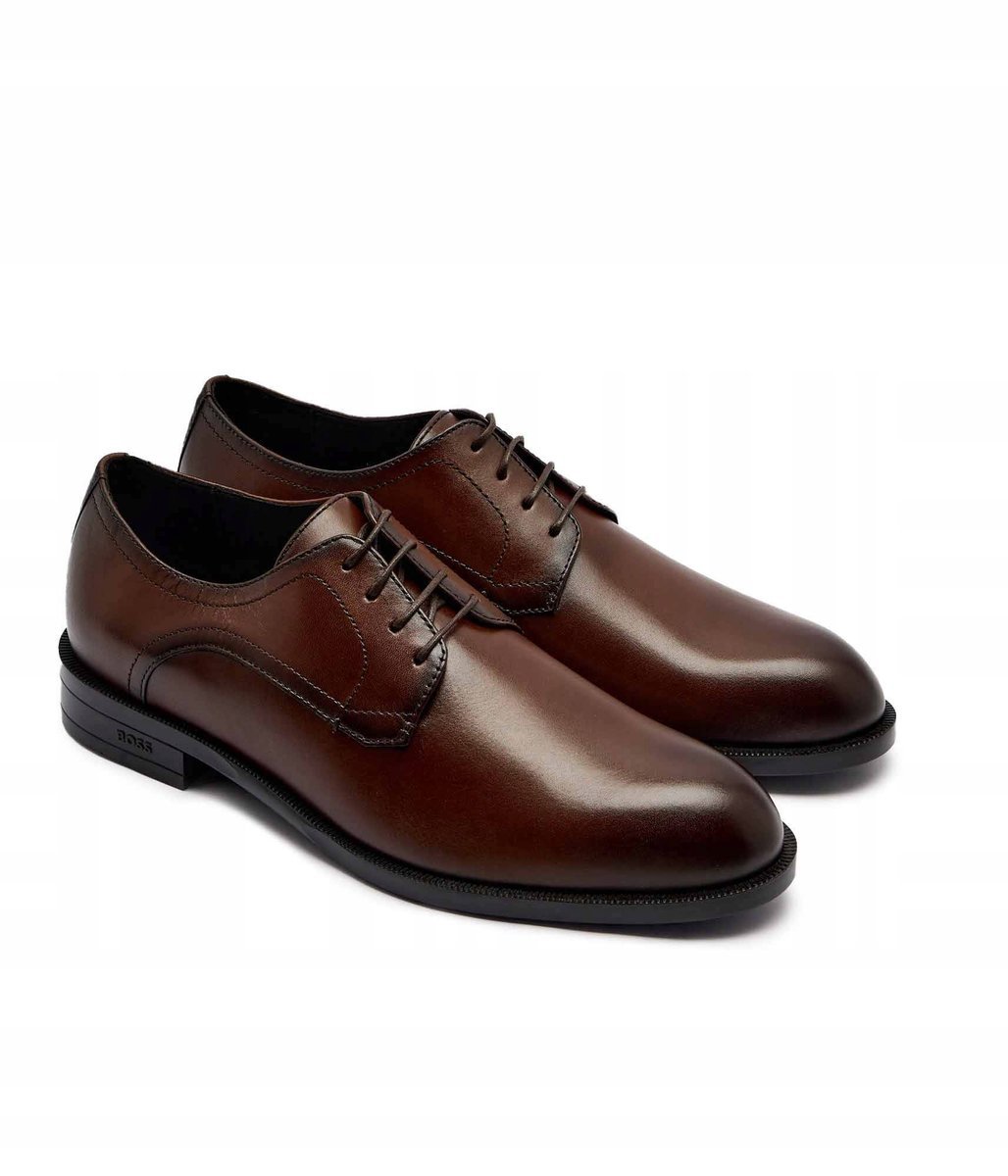 BOSS PÓŁBUTY MĘSKIE SKÓRZANE BRĄZOWE ELEGANCKIE 44 16IA
