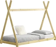 Łóżka dla dzieci i młodzieży - [en.casa] Łóżko dziecięce 90x200cm z naturalnego drewna w stylu tipi wykonane z drewna sosnowego łóżko młodzieżowe łóżko drewniane łóżko domowe - miniaturka - grafika 1